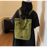 KYLETHOMASW  -  New Women Vintage Simple Backpacks Outdoor Travel Grunge Underarm Bags Y2k Aesthetic Cargo Solid Shoulder Handbags Trendy