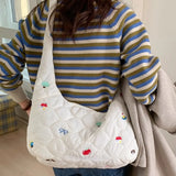 KYLETHOMASW  -  Cartoon Embroidered Saddle Bags for Woman Casual Commuter Sac Femme Shoulder Crossbady Bag Bolsos mujer Casual Bolsas Bolsa
