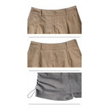 KYLETHOMASW  -  Women's High Waist Cargo A-Line Mini Skirt with Drawstring Casual Slim Skirt