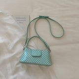 KYLETHOMASW  -  Women Sweet Polka Dot Patent Leather Underarm Bag Small Flap Design Single Short Handle Shoulder Bags Cute Daily Dating Handbags