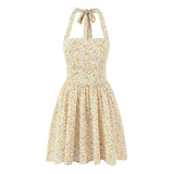 KYLETHOMASW  -  Holiday Summer Dresses Women Sexy Backless Halter Floral Print Short Dress Female Vestidos
