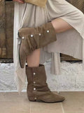 KYLETHOMASW  -  High-end Versatile Retro Chunky Heel Pointed Boots New Slim-enhancing Short Shaft Boots