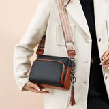 KYLETHOMASW  -  Women Zipper Satchel Bag Genuine Leather Handbag Purse Adjustable Strap Trendy Crossbody Purse Travel Sling Bag Commuting Bag