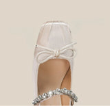 KYLETHOMASW  -  Mary Jane Shoes High Heels Women's High End Summer Thick Heels Single Shoes Square Head Bow Women's Shoes Rear Empty Sandals