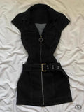 KYLETHOMASW  -  Y2k Denim Dresses Women Spring Summer American Retro Fashion Mini Dress Streetwear Solid Sexy Vestidos Mujer