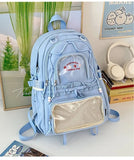 KYLETHOMASW  -  Ruched Lace Bow Ita Mochila Fashion Ins Large Capacity Mochilas Mujer School Bag Star Letter Embroidery Backpack Backpacks