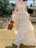 KYLETHOMASW  -  French Holiday Beach Backless Long Dress Women Summer Slash Neck Sleeveless Long Dress Elegant Evening Party Birthday Dresses