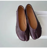 KYLETHOMASW  -  Split Toe Women Ballet Flats Fashion Tabi Shoes Casual Slip-on Loafers Ladies Pleated Leather Espadrilles Zapatillas Mujer