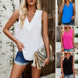 Kylethomasw High Quality Women Top Spring Summer Temperament Casual Solid Color V-neck Top Grunge T Shirt Women Vintage Y2k Accessories