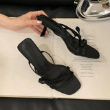 KYLETHOMASW  -  Female Slip On Footwear Sexy Ladies Thin Heels Shoes New In Summer Spring Fashion Butterfly-Knot Women High Heels Pumps Shoes
