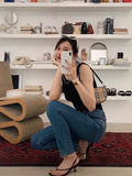 KYLETHOMASW  -  Retro Square Toe Clip Toe Sandals Kitten Heel Back Strap Brown Solid Concise French Style Sexy Fashion Women Shoes Summer Casual