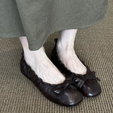 KYLETHOMASW  -  Mary Janes Shoes Women Ballet 2025 New Versatile Bow Single Shoes Fashion Elegant Daily Dress Flat Shoes Zapatos De Mujer