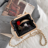 Kylethomasw Summer HandBag Stylish Pearl Clutch Fashion Crossbody Bags For Women Simple Clip Casual Women's Shoulder Bag Frame Quilted