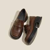KYLETHOMASW  -  Women's Vintage British Style Loafers JK College Style Thick Sole Dress women's shoes Elegant Casual Leather Shoes Zapatos Mujer