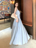 KYLETHOMASW  -  Women Clothes Sweet Sheer Sexy Tank Low Cut Slim Long A-Line Dress Elegant Lady Party Birthday Vestidos Robe Beach Casual Korean