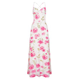 KYLETHOMASW  -  Vacation Floral Printed Slip Dress Elegant Women Spring Summer Backless Dress Beach Holiday Date Outfit Valentine's Day