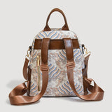 KYLETHOMASW  -  Large Capacity Women Casual Backpack Top Handle All-match Ethnic Style Shoulder Bag Pu Daypack Mini Travel Backpack Outdoor