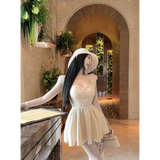 KYLETHOMASW  -  Sweet Waist Slimming Design Lace Splicing Temperament Light Luxury Dress for Women