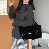 KYLETHOMASW  -  Sweet Cute Cat Pink Shoulder Bags Wallet Women Retro Leather Large Capacity Y2k Handbag Ladies Underarm Bag Backpack