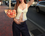 KYLETHOMASW  -  New Niche Spicy Girl Retro Striped Trendy Style Short Vest Design Sense Top