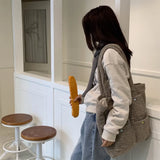KYLETHOMASW  -  Streetwear Fluffy Y2k Aesthetic Women's Handbags Sweet Kawaii Pocket Shoulder Bags Fashion All Match Shopping Underarm Bag
