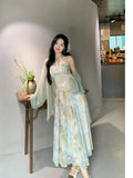 KYLETHOMASW  -  New Design Large Size Women's Dress Set Neck Hanging Strap Dress Meat Hiding Cardigan Unique And Beautiful Casual Wear