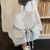 KYLETHOMASW  -  Korean Casual Women Students Backpack Sweet Y2k Aesthetic Fashion Star Backpacks Chic Fashion Kawaii All Match Schoolbags