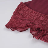 KYLETHOMASW  -  Y2k Sexy Solid Slim Square Collar Sleeveless Lace Patchwork Fashion Tanks