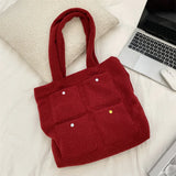 KYLETHOMASW  -  Streetwear Fluffy Y2k Aesthetic Women's Handbags Sweet Kawaii Pocket Shoulder Bags Fashion All Match Shopping Underarm Bag