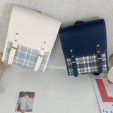 KYLETHOMASW  -  Hit Color Plaid Mochila Trendy Jk Bag Travel Mochilas Mujer Student Bolsas Preppy Style Bags for Woman Large Capaci Backpack