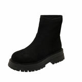 KYLETHOMASW  -  Women Chelsea Ankle Boots Autumn 2025 Suede Snow Short Botas Platform Mid Heels Women Shoes Designer Brand Casual Sport Boots