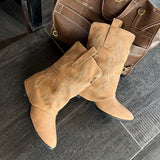 KYLETHOMASW  -  Pointed Toe Women Ankle Boots High Heels Shoes Autumn 2025 Designer Brand Chelsea Boots Fashion Chunky Leather Shoes Mujer Botas