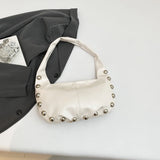 KYLETHOMASW  -  Punk Style Rivets Design Small PU Leather Shoulder Bags for Women Y2K Fashion Luxury Underarm Bag Female Handbags