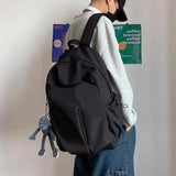 KYLETHOMASW  -  Unisex Fashion Computer Backpack Large Capacity Solid Color Student Schoolbag Zipper Casual Travel Shoulder Bag Women