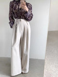 KYLETHOMASW  -  Drop Feeling Wide Leg Suit Pants Women Spring New High Waist Slimming Versatile Straight Leg Casual Long Trousers