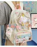 KYLETHOMASW  -  High Capacity School Backpack for Elementary Girls Cute Japanese Ins Style Double Shoulder Bag Breathable Nylon Urban Minimalist