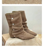 KYLETHOMASW  -  High-end Versatile Retro Chunky Heel Pointed Boots New Slim-enhancing Short Shaft Boots