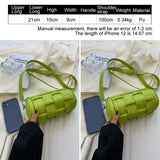 Kylethomasw Woven Cylinder Women's Shoulder Bag Women's Fashion Bags Trend Luxury Brands Crossbody Bags for Women Green Messenger Bag