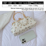 Kylethomasw Lace Evening Clutch Crossbody Bags Pearl Handle Women's Bag Trend Handbags for Women Designer Luxury Banquet Bags for Women