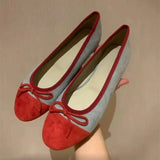 KYLETHOMASW  -  New Designer Suede Ballet Flats Women Cute Bow Decorated Women Loafers Elegant Mary Jane Shoes for Girls Comfortable Women Shoes