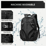 Kylethomasw Black Carry on Backpack for Men Women Waterproof College Backpack Lightweight Small Laptop Travel Backpack Hiking Casual Daypack