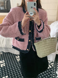 KYLETHOMASW  -   Office Wear Coats Women Lamb Wool Chic  Gentle Winter Elegant Lady Slim New Full Sleeve Warm Casual OL Loose