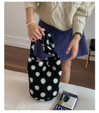 KYLETHOMASW  -  Lamb Wool Kawaii Cute Crossbody Bag Y2k Aesthetic All Match Knitted Bags for Women Harajuku Grunge Fluffy Shoulder Handbags