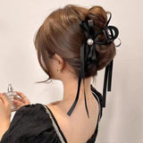 Kylethomasw Fairy Bowknot Hair Clips Ribbon Women Ballet Art Streamer Clamp Hairpin Bow Shark Cawl Clips Girls Hair Accessories