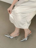 KYLETHOMASW  -  Design Sexy CRYSTAL Rhinestone Women Pumps Buckle Strap Banquet Thin High Heels Prom Sandals Mule Shoes Zapatos De Mujer