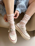 KYLETHOMASW  -  Thick Bottom Mary Jane Shoes Breathable Hollow out Canvas Versatile Summer New Style Metal Decorated Mid Heel Casual Women's Foo