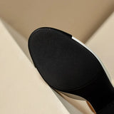 KYLETHOMASW  -  Women Sheepskin Leather Pumps Pearls Chunky Heels Shoes Brand Designer Two Tone Buckle Pumps Wedding Party Dressy Shoes