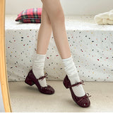 KYLETHOMASW  -  New Spring Vintage Thick Heel Women Mary Jane Shoes Fashion Butterfly-knot Height Increase Shoes Ladies Elegant Dress Pumps