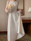 KYLETHOMASW  -  Elegant White Midi Dress Women Vintage Party Prom Spaghetti Strap Black Dresses Korean Formal Occasion Bodycon Vestidos