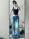 KYLETHOMASW  -  New Vintage Washed Distressed Fashion Female Wide Leg Pants American Basic High Waist Loose Casual Straight Simple Women Jeans